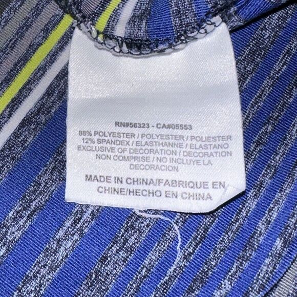 Nike Men’s Size XL Golf Tour Performance Blue/Yellow Logo Striped Button Polo - Picture 5 of 6